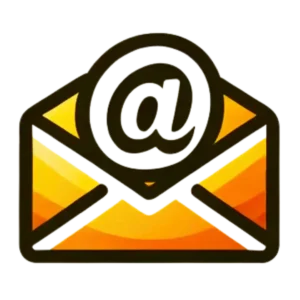 A stylized email icon featuring an envelope with an "@" symbol, representing Uniq Hair Braiding Salon's contact option.