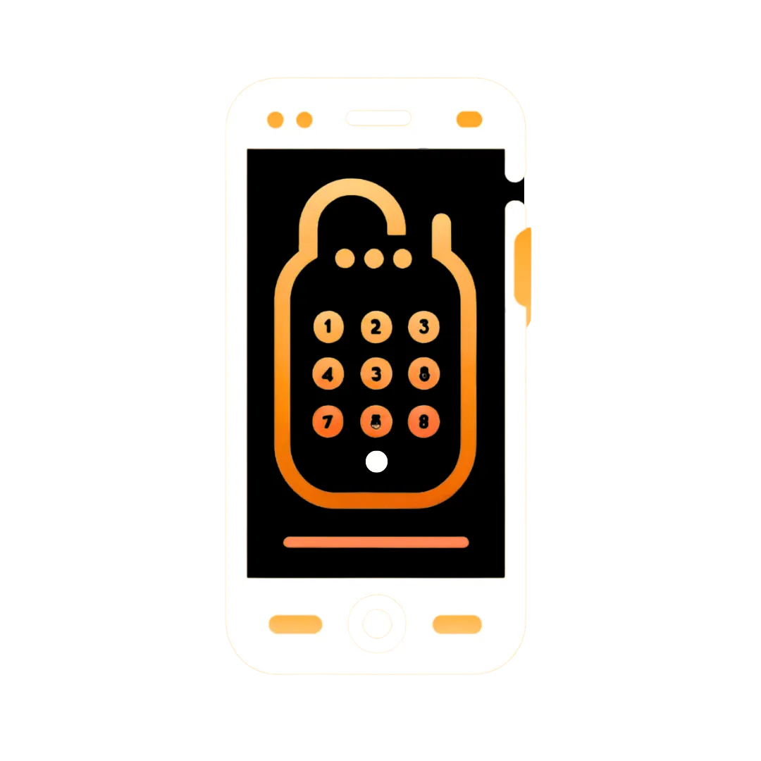 Icon featuring a mobile phone with a keypad, representing contact and booking for Uniq Hair Braiding Salon.